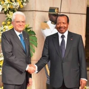 Le président Sergio-Mattarella et le président Paul Biya au Cameroun