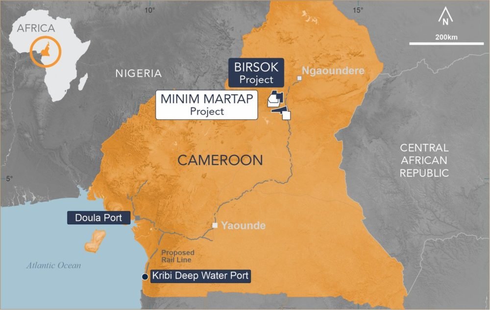 mappa del camerun porto di kribi e porto di douala