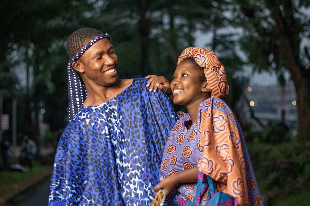 African bride and groom 